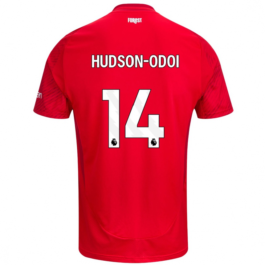 Kids Football Callum Hudson-Odoi #14 Red White Home Jersey 2024/25 T-Shirt Nz