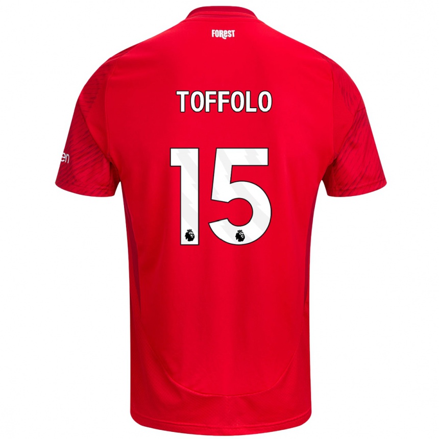 Kids Football Harry Toffolo #15 Red White Home Jersey 2024/25 T-Shirt Nz