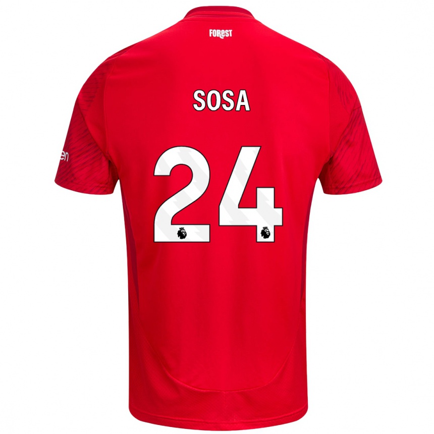 Kids Football Ramón Sosa #24 Red White Home Jersey 2024/25 T-Shirt Nz