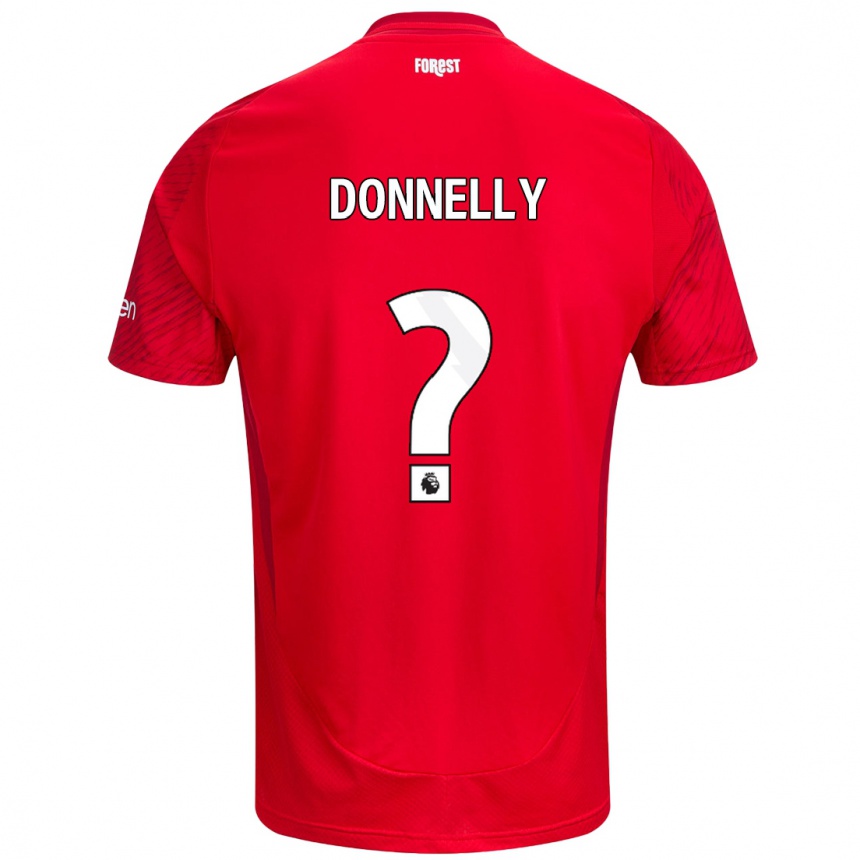 Kids Football Aaron Donnelly #0 Red White Home Jersey 2024/25 T-Shirt Nz