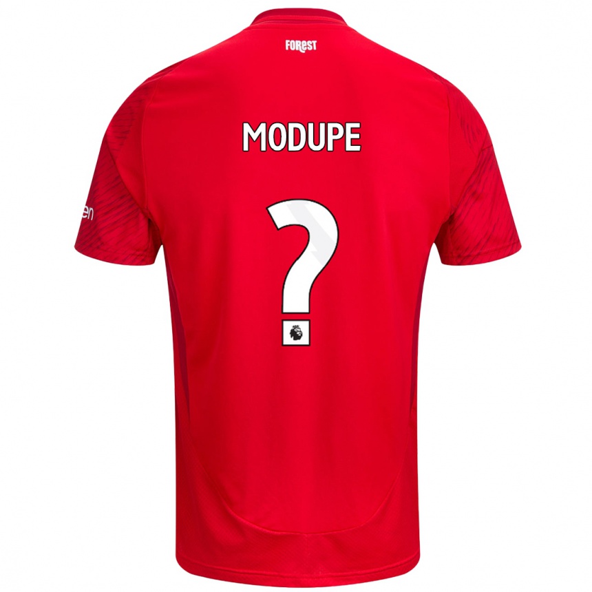 Kids Football David Modupe #0 Red White Home Jersey 2024/25 T-Shirt Nz