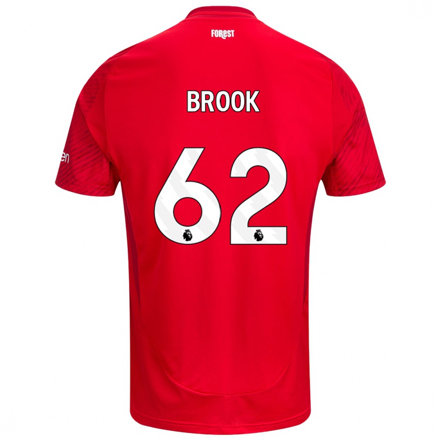 Kids Football Will Brook #62 Red White Home Jersey 2024/25 T-Shirt Nz