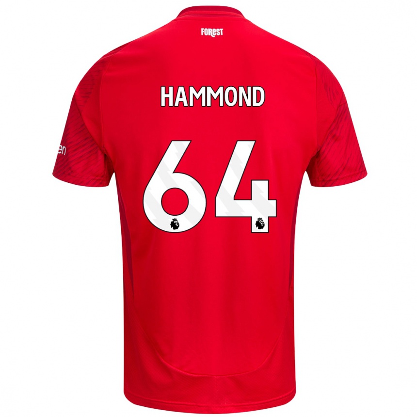 Kids Football Ben Hammond #64 Red White Home Jersey 2024/25 T-Shirt Nz