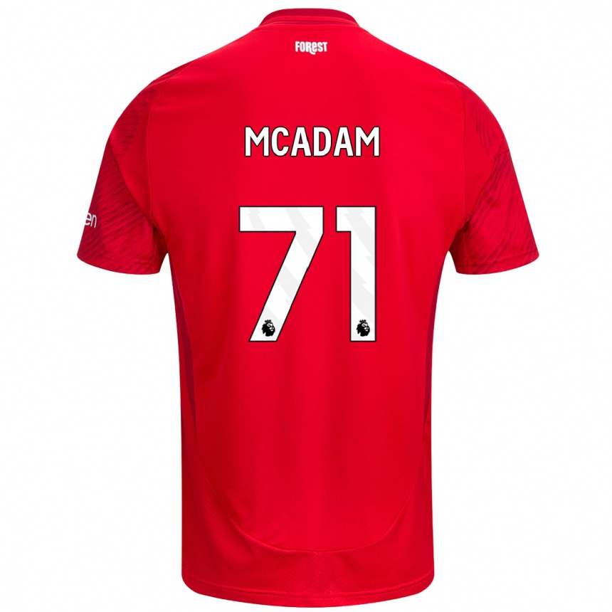 Kids Football Kyle Mcadam #71 Red White Home Jersey 2024/25 T-Shirt Nz