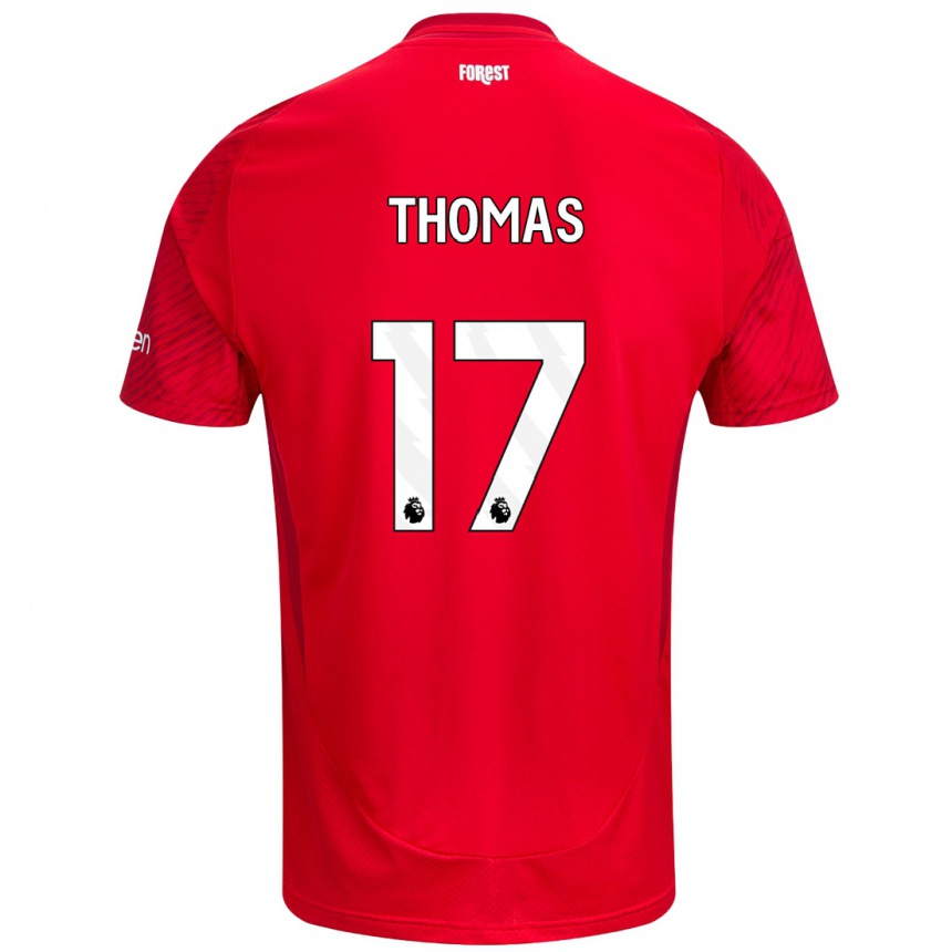 Kids Football Freya Thomas #17 Red White Home Jersey 2024/25 T-Shirt Nz