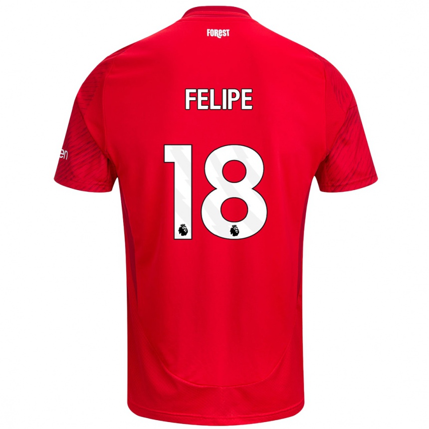 Kids Football Felipe #18 Red White Home Jersey 2024/25 T-Shirt Nz