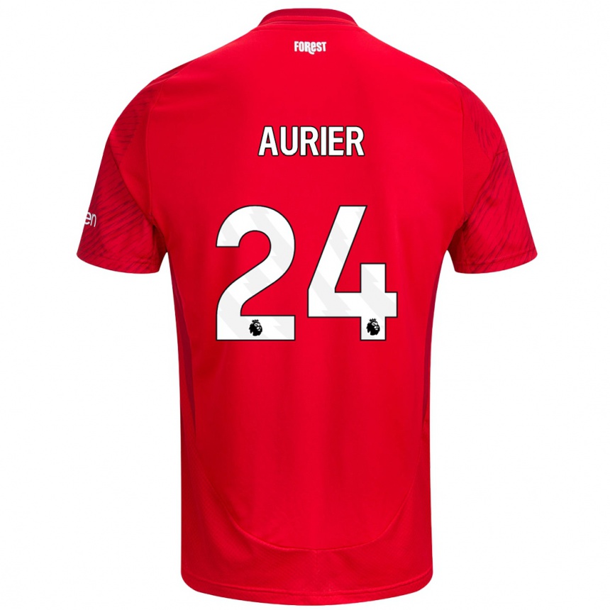 Kids Football Serge Aurier #24 Red White Home Jersey 2024/25 T-Shirt Nz