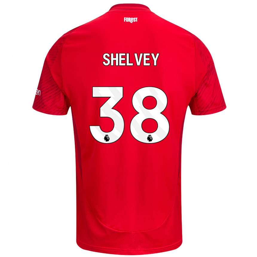 Kids Football George Shelvey #38 Red White Home Jersey 2024/25 T-Shirt Nz