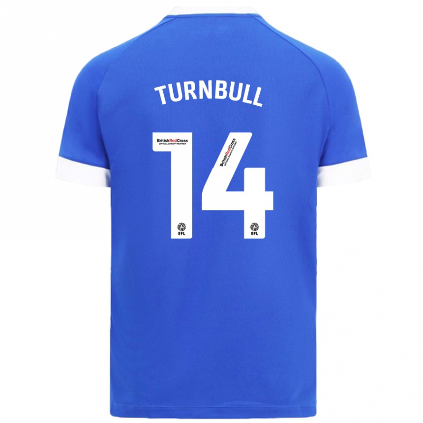 Kids Football David Turnbull #14 Sky Blue Home Jersey 2024/25 T-Shirt Nz