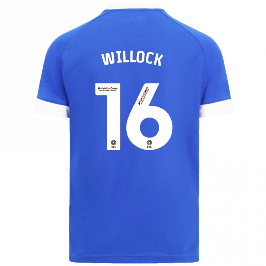 Kids Football Chris Willock #16 Sky Blue Home Jersey 2024/25 T-Shirt Nz