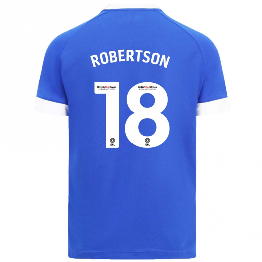 Kids Football Alex Robertson #18 Sky Blue Home Jersey 2024/25 T-Shirt Nz