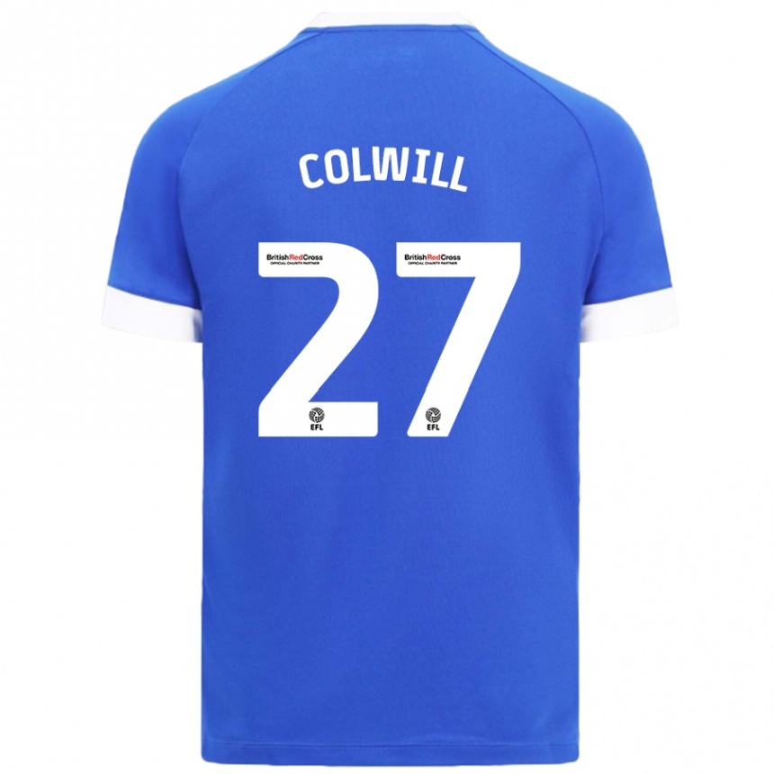 Kids Football Rubin Colwill #27 Sky Blue Home Jersey 2024/25 T-Shirt Nz