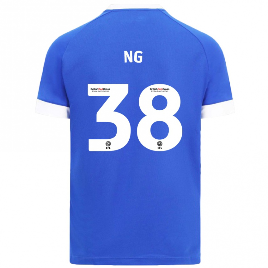 Kids Football Perry Ng #38 Sky Blue Home Jersey 2024/25 T-Shirt Nz