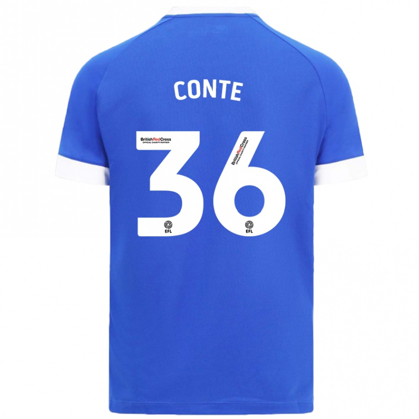 Kids Football Raheem Conte #36 Sky Blue Home Jersey 2024/25 T-Shirt Nz