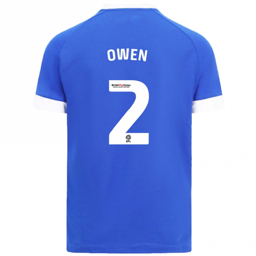 Kids Football Lisa Owen #2 Sky Blue Home Jersey 2024/25 T-Shirt Nz