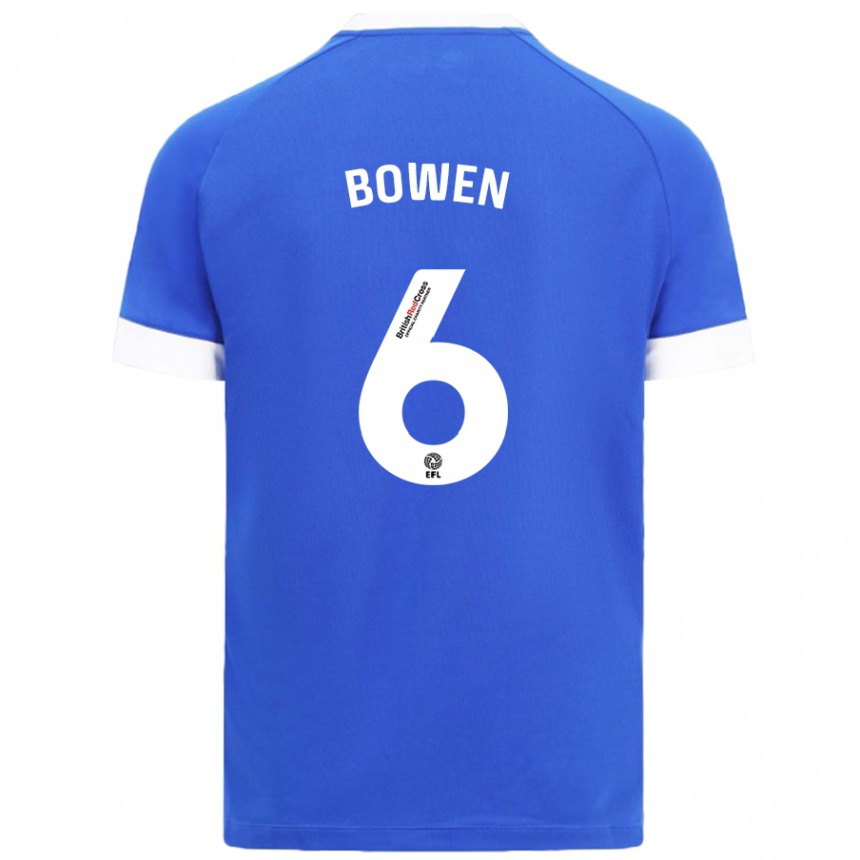 Kids Football Megan Bowen #6 Sky Blue Home Jersey 2024/25 T-Shirt Nz