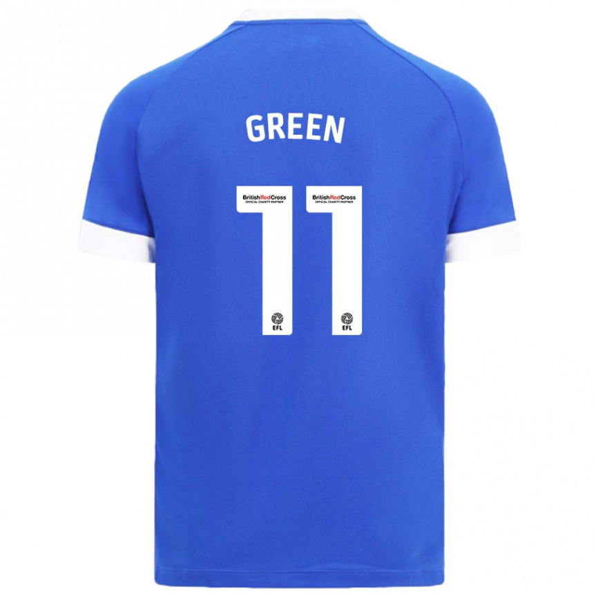 Kids Football Danielle Green #11 Sky Blue Home Jersey 2024/25 T-Shirt Nz