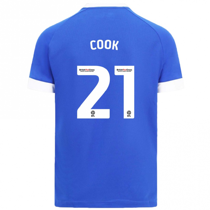 Kids Football Mikayla Cook #21 Sky Blue Home Jersey 2024/25 T-Shirt Nz