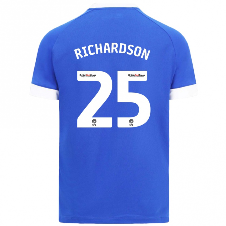 Kids Football Tija Richardson #25 Sky Blue Home Jersey 2024/25 T-Shirt Nz