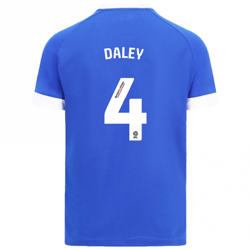 Kids Football Hannah Daley #4 Sky Blue Home Jersey 2024/25 T-Shirt Nz