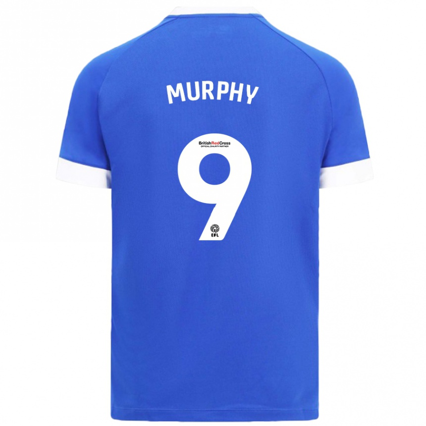 Kids Football Alana Murphy #9 Sky Blue Home Jersey 2024/25 T-Shirt Nz