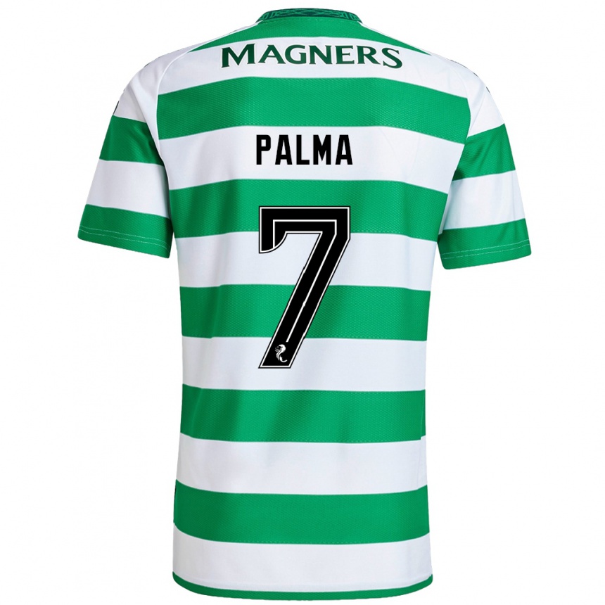 Kids Football Luis Palma #7 Green White Home Jersey 2024/25 T-Shirt Nz