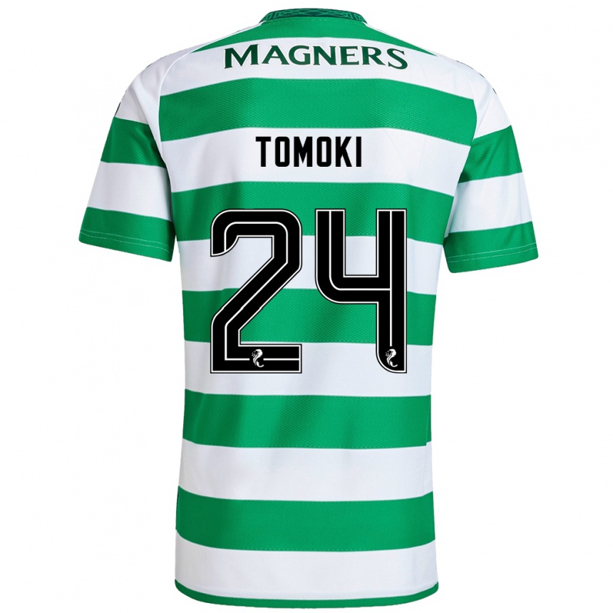 Kids Football Tomoki Iwata #24 Green White Home Jersey 2024/25 T-Shirt Nz