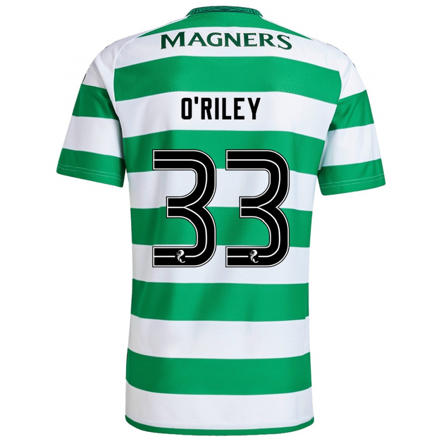 Kids Football Matt O'riley #33 Green White Home Jersey 2024/25 T-Shirt Nz