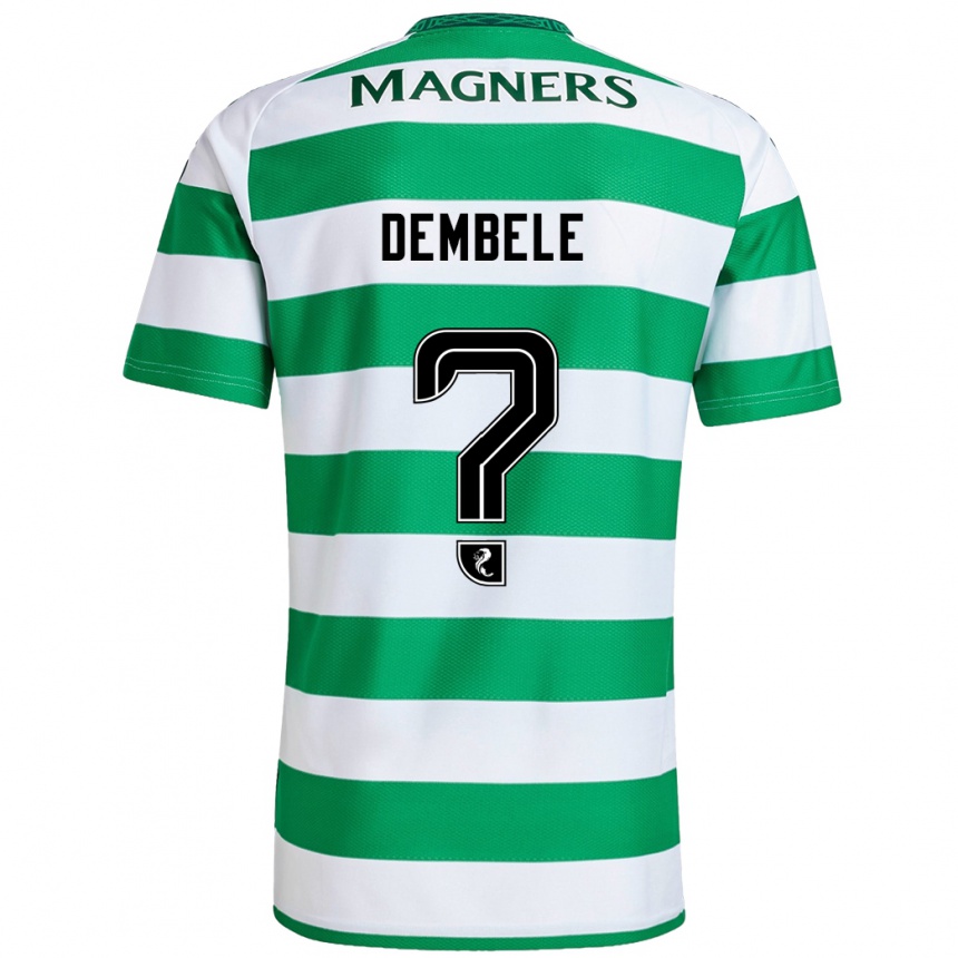 Kids Football Hassan Dembele #0 Green White Home Jersey 2024/25 T-Shirt Nz