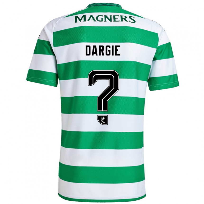 Kids Football Ryhs Dargie #0 Green White Home Jersey 2024/25 T-Shirt Nz