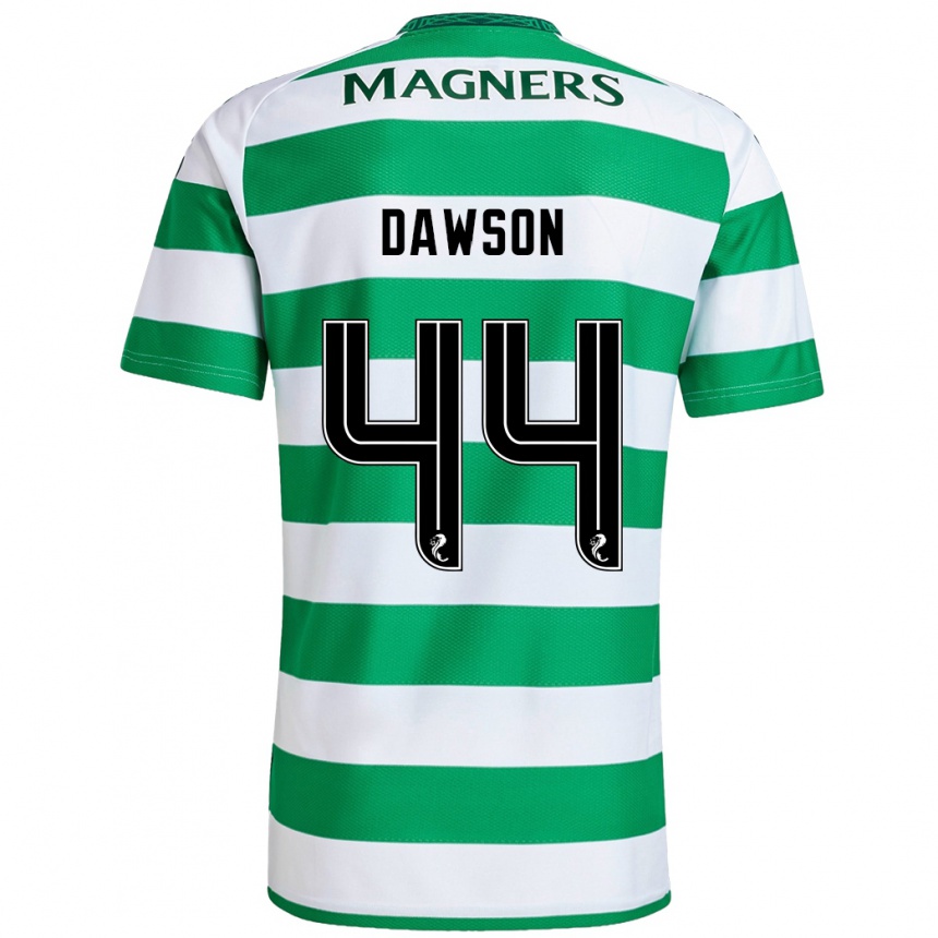 Kids Football Joey Dawson #44 Green White Home Jersey 2024/25 T-Shirt Nz