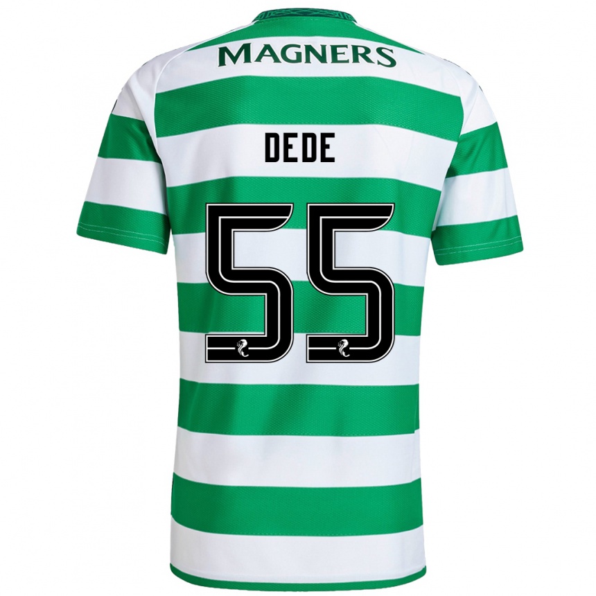 Kids Football Josh Dede #55 Green White Home Jersey 2024/25 T-Shirt Nz