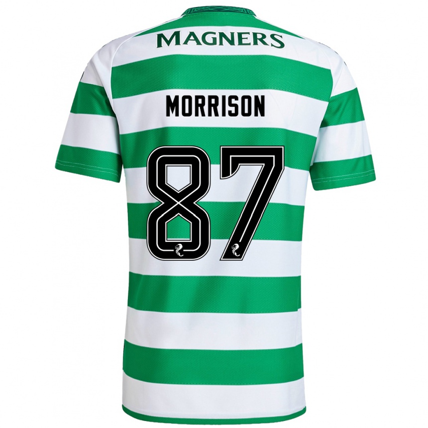 Kids Football Joe Morrison #87 Green White Home Jersey 2024/25 T-Shirt Nz