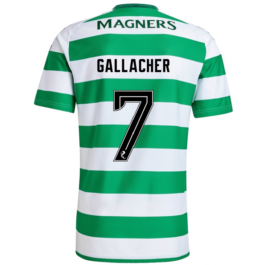 Kids Football Amy Gallacher #7 Green White Home Jersey 2024/25 T-Shirt Nz