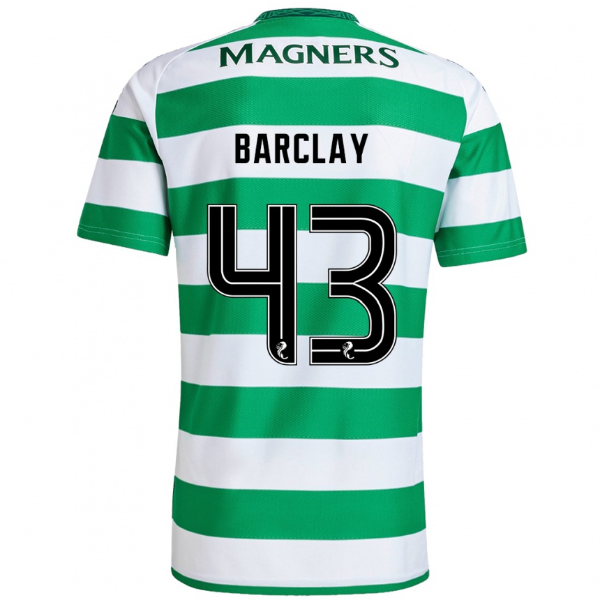 Kids Football Lucy Barclay #43 Green White Home Jersey 2024/25 T-Shirt Nz