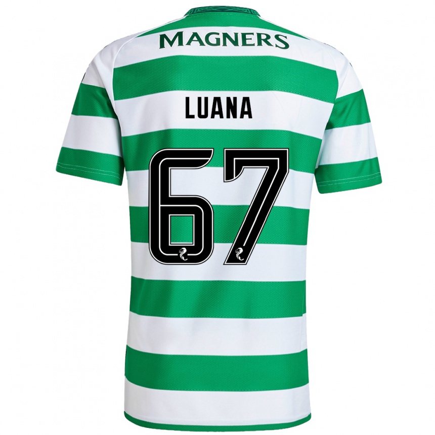 Kids Football Luana Muñoz #67 Green White Home Jersey 2024/25 T-Shirt Nz