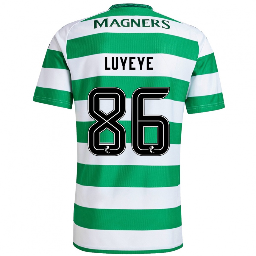 Kids Football Benny-Jackson Luyeye #86 Green White Home Jersey 2024/25 T-Shirt Nz