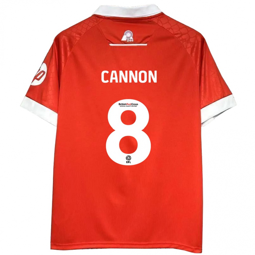 Kids Football Andy Cannon #8 Red White Home Jersey 2024/25 T-Shirt Nz