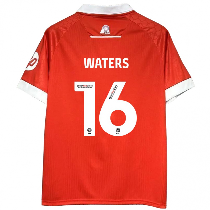 Kids Football Billy Waters #16 Red White Home Jersey 2024/25 T-Shirt Nz