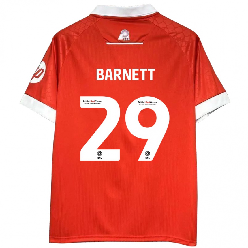 Kids Football Ryan Barnett #29 Red White Home Jersey 2024/25 T-Shirt Nz