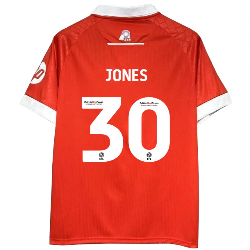 Kids Football James Jones #30 Red White Home Jersey 2024/25 T-Shirt Nz