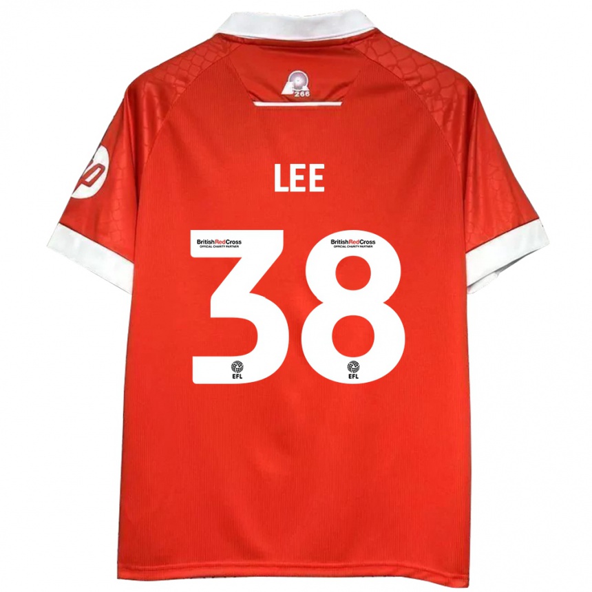 Kids Football Elliot Lee #38 Red White Home Jersey 2024/25 T-Shirt Nz