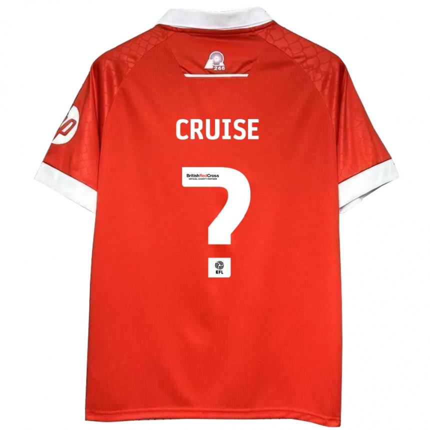 Kids Football George Cruise #0 Red White Home Jersey 2024/25 T-Shirt Nz