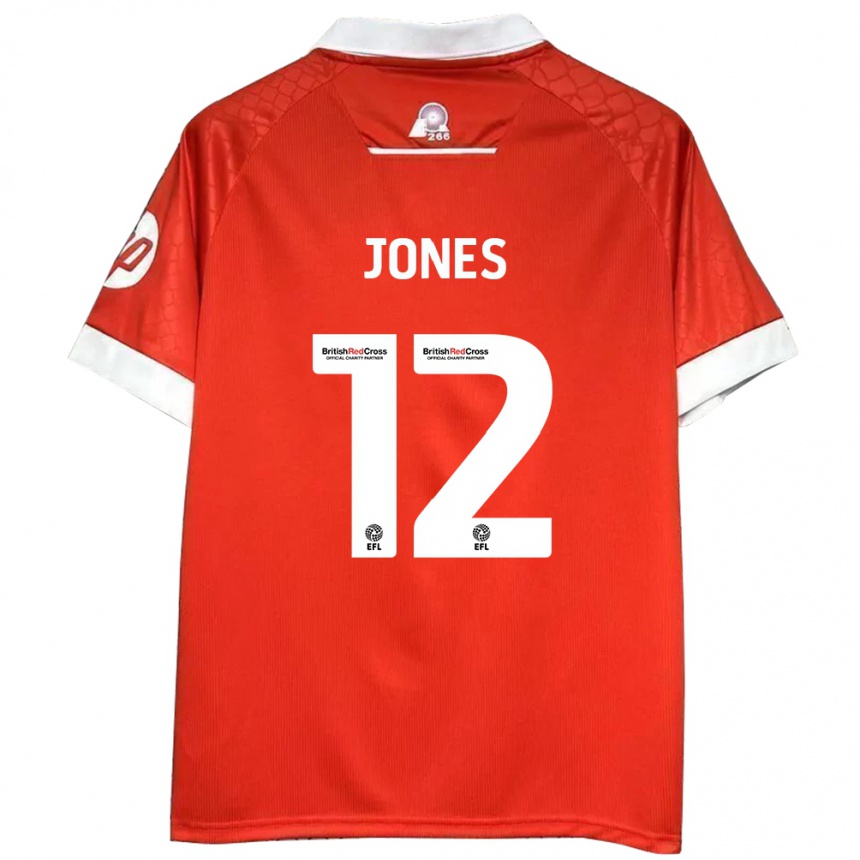 Kids Football Carra Jones #12 Red White Home Jersey 2024/25 T-Shirt Nz