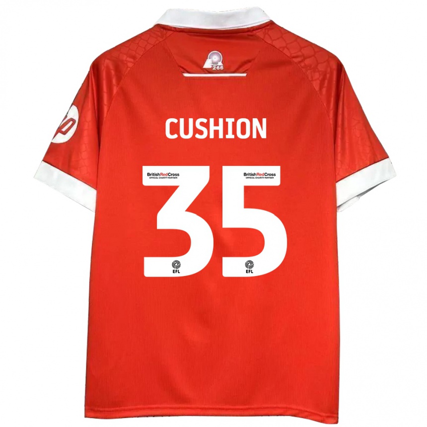 Kids Football Owen Cushion #35 Red White Home Jersey 2024/25 T-Shirt Nz