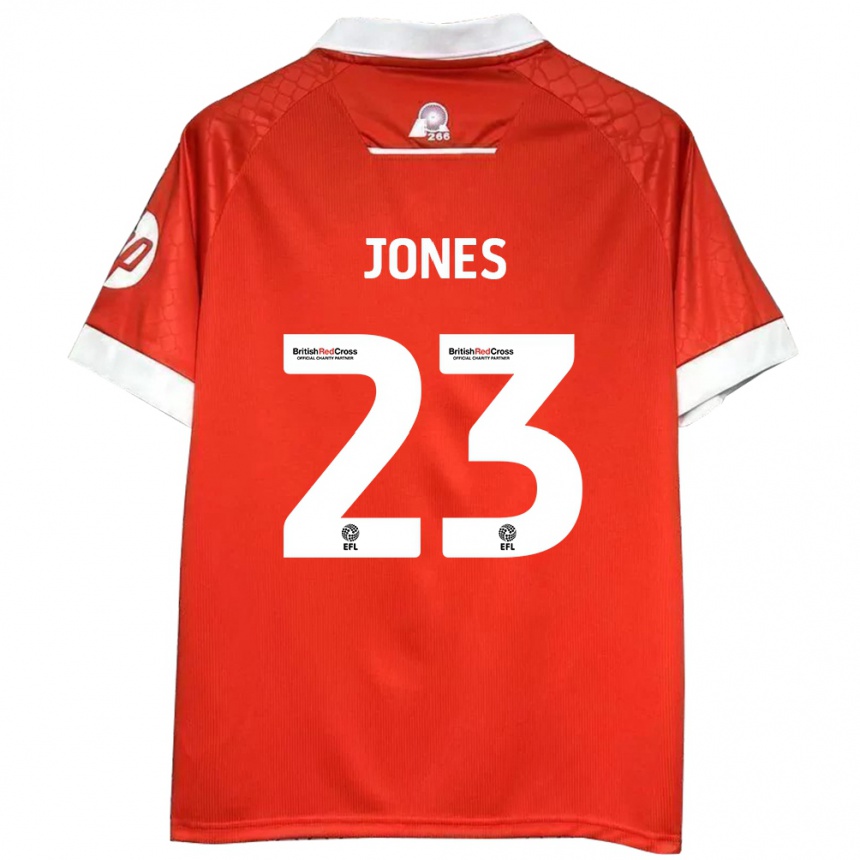 Kids Football Ruby Jones #23 Red White Home Jersey 2024/25 T-Shirt Nz