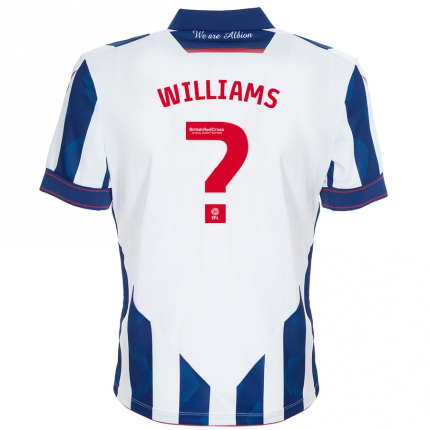 Kids Football Alex Williams #0 White Dark Blue Home Jersey 2024/25 T-Shirt Nz