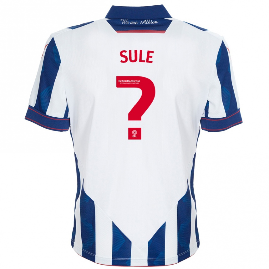 Kids Football Eseosa Sule #0 White Dark Blue Home Jersey 2024/25 T-Shirt Nz