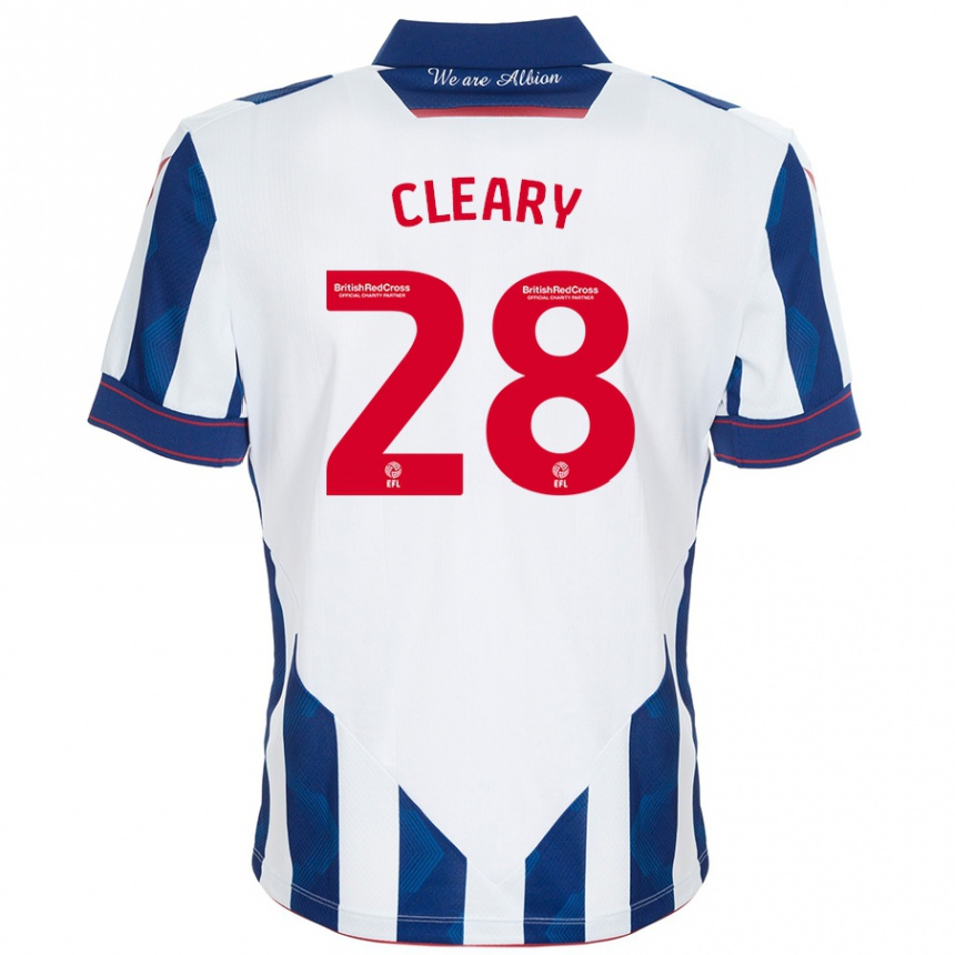 Kids Football Reyes Cleary #28 White Dark Blue Home Jersey 2024/25 T-Shirt Nz