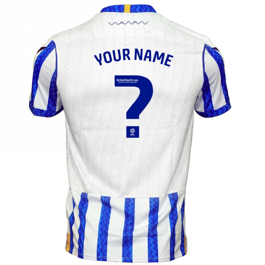 Kids Football Your Name #0 Blue White Home Jersey 2024/25 T-Shirt Nz